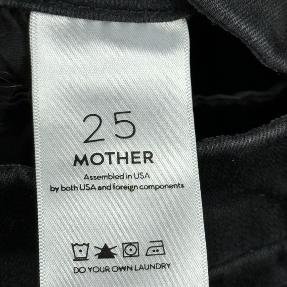 Mother High Waisted Tie Bow Looker Ankle Black Skinny Jeans‎ Not Guilty Wash 25 - Picture 4 of 9